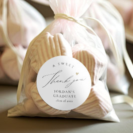 シンプルでエレガントなスクリプト 卒業パーティーのお礼品 ラウンドシール