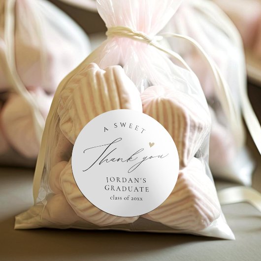 シンプルでエレガントなスクリプト 卒業祝い サンクス ラウンドシール