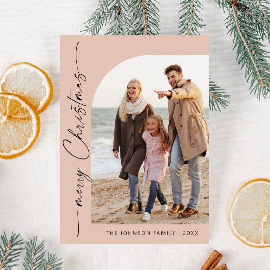 シンプルでエレガントなスタイリッシュな写真クリスマスグリーティング シーズンカード