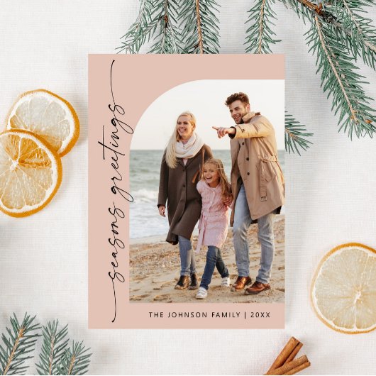 シンプルでエレガントなスタイリッシュな写真クリスマスグリーティング シーズンカード