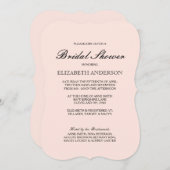 シンプルでエレガントなタイポグラフィのブライダルシャワーの招待状 招待状 (正面/裏面)