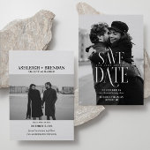 シンプルでエレガントなタイポグラフィーの写真 セーブザデート