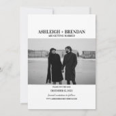 シンプルでエレガントなタイポグラフィーの写真 セーブザデート (裏面)