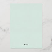 シンプルでエレガントなタイポグラフィーフォイル招待状 箔招待状 (裏面)