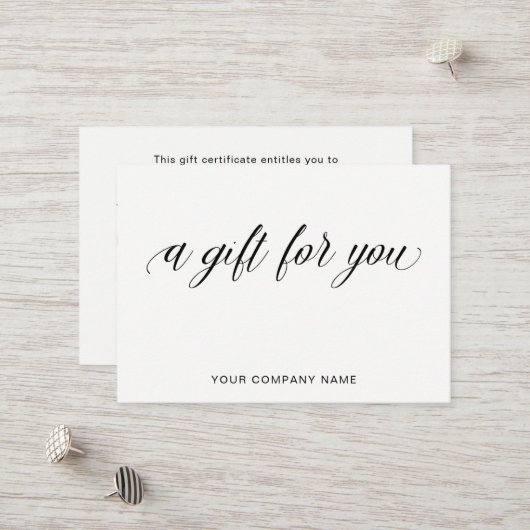 シンプルでエレガントなタイポグラフィ|あなたのためのギフト 割引カード (正面/裏面インサイチュ)