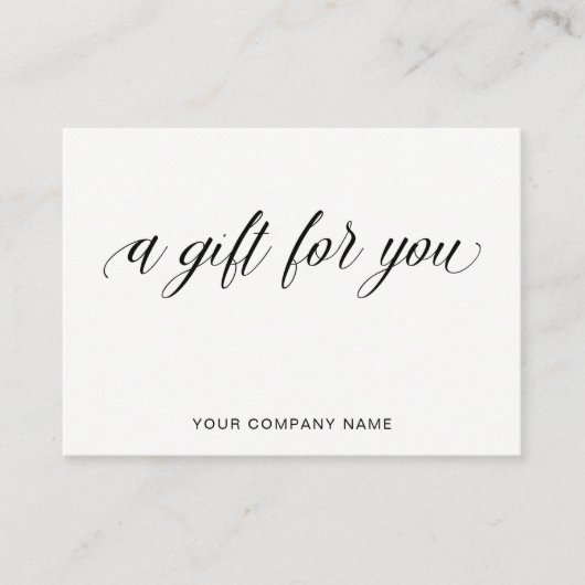 シンプルでエレガントなタイポグラフィ|あなたのためのギフト 割引カード (正面)