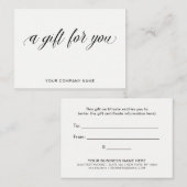 シンプルでエレガントなタイポグラフィ|あなたのためのギフト 割引カード (正面/裏面)