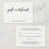 シンプルでエレガントなタイポグラフィ|のギフト券 割引カード (正面/裏面)