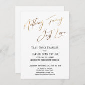 シンプルでエレガントなタイポグラフィ - ゴールド 招待状 (正面/裏面)