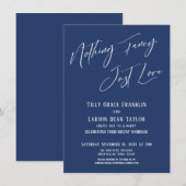 シンプルでエレガントなタイポグラフィ ネイビー 招待状 (正面/裏面)