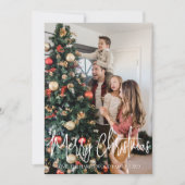 シンプルでエレガントなタイポグラフィ ファミリー クリスマス フォト (正面)
