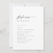 シンプルでエレガントなタイポグラフィ モダン リハーサル ディナー 招待状 (正面)
