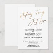 シンプルでエレガントなタイポグラフィ - 愛こそすべて 招待状 (正面/裏面)