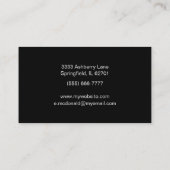 シンプルでエレガントなターコイズおよび黒 名刺 (裏面)