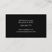 シンプルでエレガントなターコイズおよび黒 名刺 (裏面)