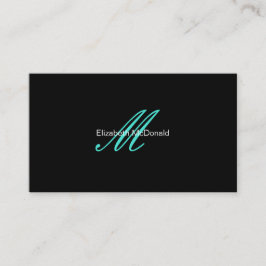 シンプルでエレガントなターコイズおよび黒 名刺