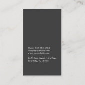 シンプルでエレガントなダークグレーの白いコンサルタント 名刺 (裏面)