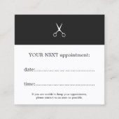 シンプルでエレガントなダークグレーの白は毛を切ります 予約カード (正面)