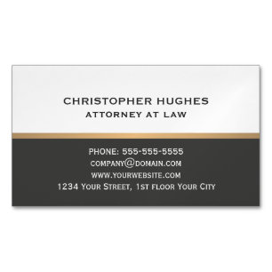 シンプルでエレガントなダークグレーの白人のフェイクな金ゴールドの弁護士 マグネット名刺