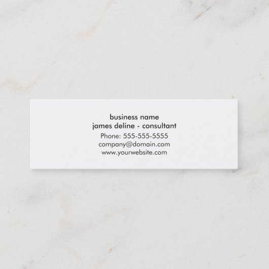 シンプルでエレガントなダークグレーの金ゴールドラインコンサルタント スキニー名刺 (裏面)