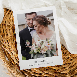 シンプルでエレガントなテキストと写真の結婚発表 招待状