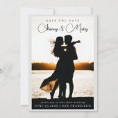 シンプルでエレガントなテキストと写真 | 日程を保存しておいてください 招待状 (正面)