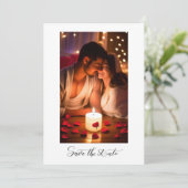 シンプルでエレガントなテキストと写真 | 日程を保存 招待状 (スタンド正面)