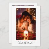 シンプルでエレガントなテキストと写真 | 日程を保存 招待状 (正面/裏面)