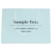 シンプルでエレガントなテキストテンプレート | ライトブルー ラージペーパーバッグ (正面)