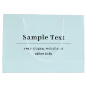 シンプルでエレガントなテキストテンプレート | ライトブルー ラージペーパーバッグ (裏面)
