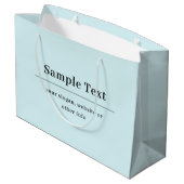 シンプルでエレガントなテキストテンプレート | ライトブルー ラージペーパーバッグ (裏面アングル)