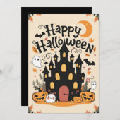 シンプルでエレガントなハッピーハロウィーン シーズンカード (正面/裏面)