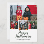 シンプルでエレガントなハロウィン家族4人写真 シーズンカード (正面)