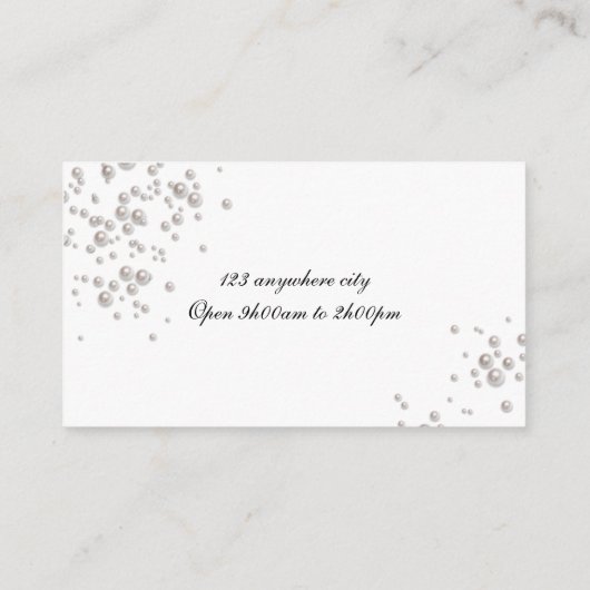 シンプルでエレガントなパールビジネスカード 名刺 (裏面)