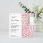 シンプルでエレガントなピンクの数珠の洗礼か《キリスト教》洗礼式や命名式 招待状 (スタンド正面)