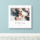 シンプルでエレガントなファミリーフォト キャンバスプリント (インサイチュ (ウッドフロア))