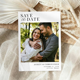 シンプルでエレガントなフォトウェディングのSave the Date セーブザデート