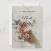 シンプルでエレガントなフォントと優雅なイメージの招待状 招待状 (正面)