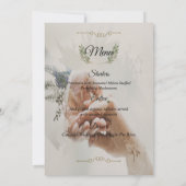 シンプルでエレガントなフォントと優雅なイメージの招待状 招待状 (裏面)