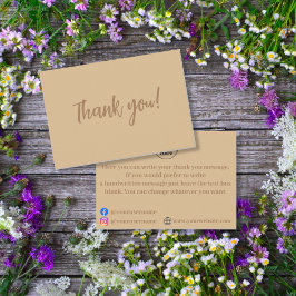 シンプルでエレガントなブラウンの感謝カード サンキューカード