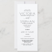 シンプルでエレガントなブラック＆ホワイトのタイポグラフィー結婚式 招待状 (正面)