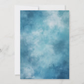 シンプルでエレガントなブルーの21歳の誕生日パーティー 招待状 (裏面)