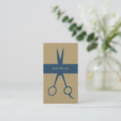 シンプルでエレガントなベージュ青は美容師を切ります 名刺 (スタンド正面)