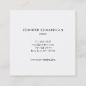 シンプルでエレガントなホワイトゴールドの大理石のプロフェッショナル スクエア名刺 (裏面)