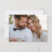 シンプルでエレガントなミニマルウェディングQRコード写真 出欠カード (裏面)