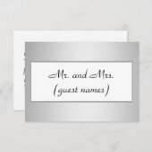 シンプルでエレガントなメタリックなゲストカード 招待状 (正面/裏面)