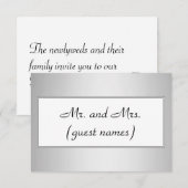 シンプルでエレガントなメタリックな案内カード 招待状 (正面/裏面)