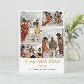 シンプルでエレガントなモダンな新しい年のはがき４枚セット シーズンカード (スタンド正面)