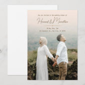 シンプルでエレガントなモダンな結婚式のディナー+写真 招待状 (正面/裏面)