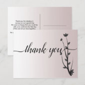 シンプルでエレガントなモダンな葉のデザインの感謝の気持ちを伝えるポストカード ポストカード (正面/裏面)